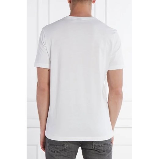 T-shirt męski biały BOSS HUGO z krótkim rękawem bawełniany 
