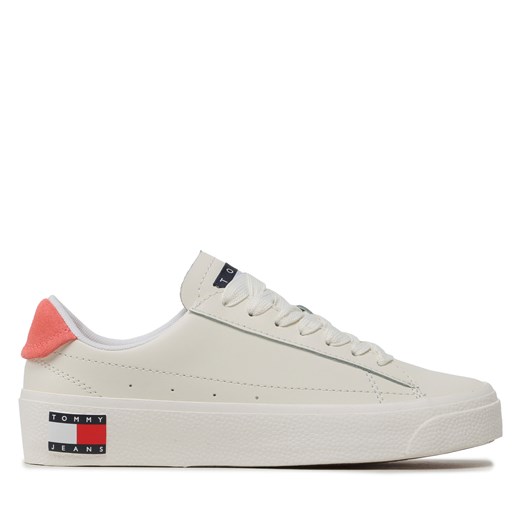 Sneakersy Tommy Jeans Tjw Leather Vulc. Flatform EN0EN02203 Ivory/Santa Fe Tommy Jeans 36 eobuwie.pl wyprzedaż