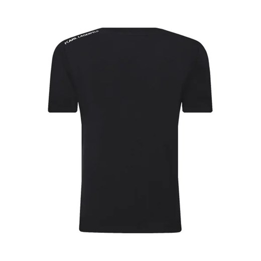 Czarny t-shirt chłopięce Karl Lagerfeld bawełniany z krótkimi rękawami 