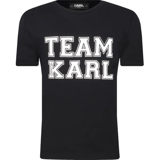 T-shirt chłopięce czarny Karl Lagerfeld bawełniany z napisami 