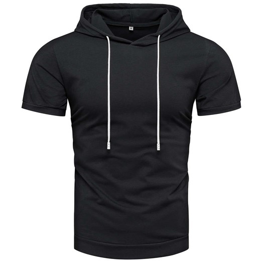 T-shirt męski czarny z kapturem Recea ze sklepu Recea.pl w kategorii T-shirty męskie - zdjęcie 170890867