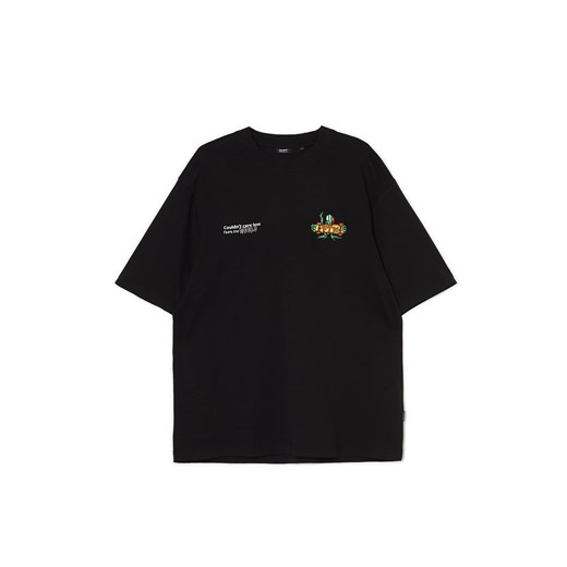 Cropp - Czarna koszulka z nadrukiem - czarny ze sklepu Cropp w kategorii T-shirty męskie - zdjęcie 170891028