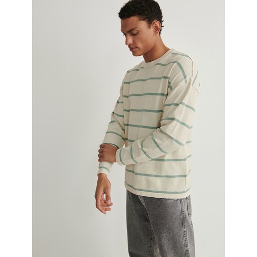 Reserved - Sweter w paski - jasnozielony ze sklepu Reserved w kategorii Swetry męskie - zdjęcie 170891437