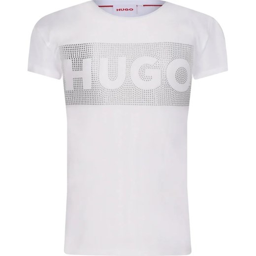 HUGO KIDS T-shirt | Regular Fit ze sklepu Gomez Fashion Store w kategorii Bluzki dziewczęce - zdjęcie 170895119