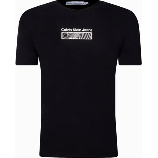 T-shirt chłopięce Calvin Klein z jeansu czarny z krótkim rękawem 