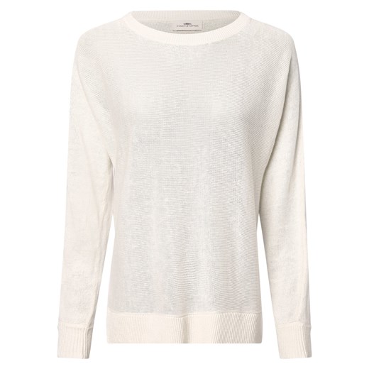 Fynch-Hatton Damski sweter lniany Kobiety len biały jednolity ze sklepu vangraaf w kategorii Swetry damskie - zdjęcie 170896426