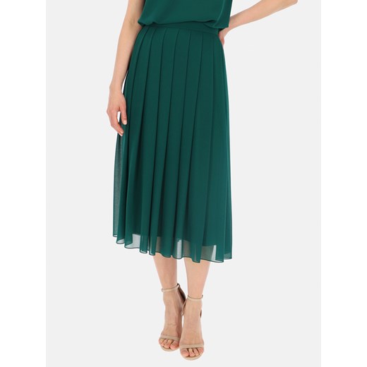 Zielona elegancka spódnica z zakładkami midi L'AF Taliana ze sklepu Eye For Fashion w kategorii Spódnice - zdjęcie 170896567