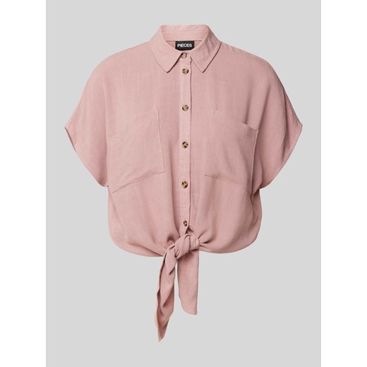 Bluzka z wiązanym detalem model ‘VINSTY’ ze sklepu Peek&Cloppenburg  w kategorii Koszule damskie - zdjęcie 170898278