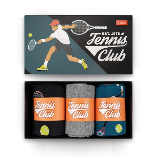 Skarpetki męskie kolorowe SOXO Tenis - 3 pary ze sklepu Sklep SOXO w kategorii Skarpetki męskie - zdjęcie 170902798