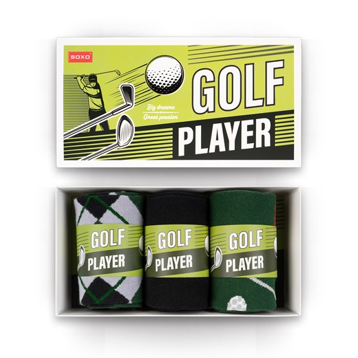 Skarpetki męskie kolorowe SOXO Golf - 3 pary ze sklepu Sklep SOXO w kategorii Skarpetki męskie - zdjęcie 170902986