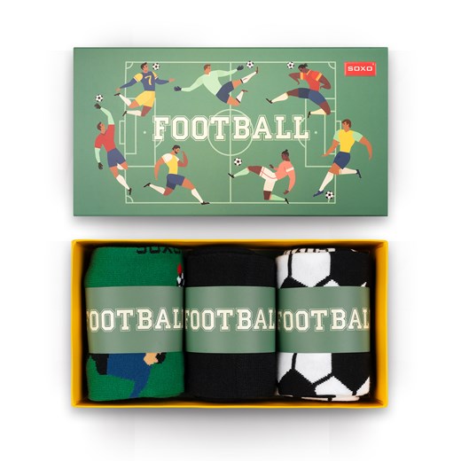 Skarpetki męskie kolorowe SOXO Football - 3 pary ze sklepu Sklep SOXO w kategorii Perfumy męskie - zdjęcie 170903075