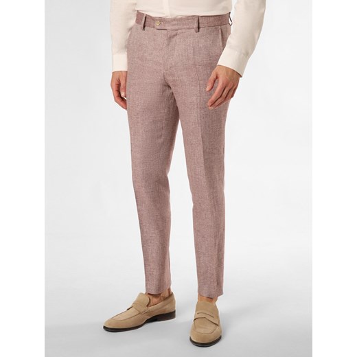 CG - CLUB of GENTS Spodnie z zawartością lnu - Paco Mężczyźni Slim Fit len malinowy marmurkowy ze sklepu vangraaf w kategorii Spodnie męskie - zdjęcie 170907379