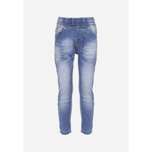 Niebieskie Jeansy Skinny z Gumką w Pasie i Kieszeniami Prunnela ze sklepu Born2be Odzież w kategorii Spodnie chłopięce - zdjęcie 170907998
