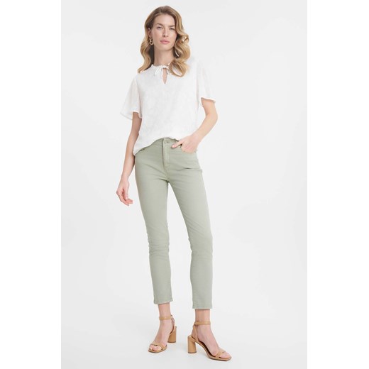 Jasnozielone spodnie slim damskie ze sklepu 5.10.15 w kategorii Spodnie damskie - zdjęcie 170910979
