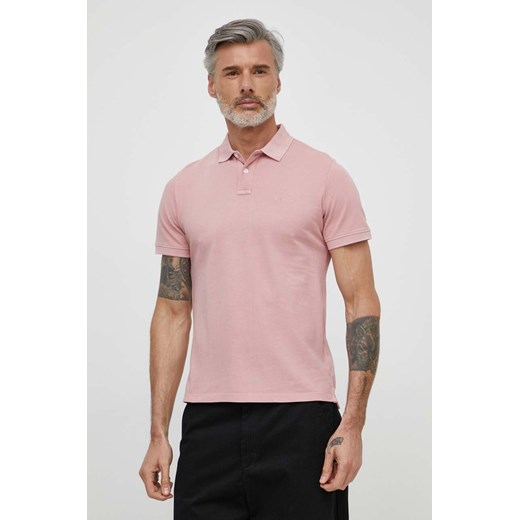 Pepe Jeans polo bawełniane kolor różowy gładki ze sklepu ANSWEAR.com w kategorii T-shirty męskie - zdjęcie 170912058