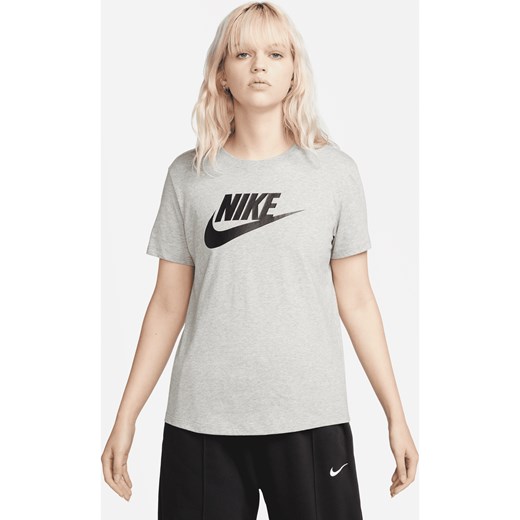 Damski T-shirt z logo Nike Sportswear Essentials - Szary ze sklepu Nike poland w kategorii Bluzki damskie - zdjęcie 170914025