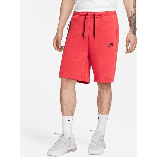 Spodenki męskie Nike Sportswear Tech Fleece - Czerwony ze sklepu Nike poland w kategorii Spodenki męskie - zdjęcie 170914099
