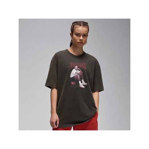 Damski T-shirt oversize z grafiką Jordan - Czerń ze sklepu Nike poland w kategorii Bluzki damskie - zdjęcie 170914249