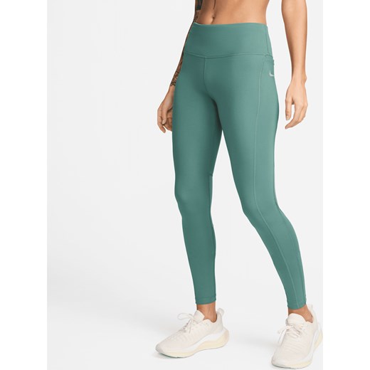 Damskie legginsy do biegania ze średnim stanem i kieszenią Nike Epic Fast - Zieleń ze sklepu Nike poland w kategorii Spodnie damskie - zdjęcie 170914266