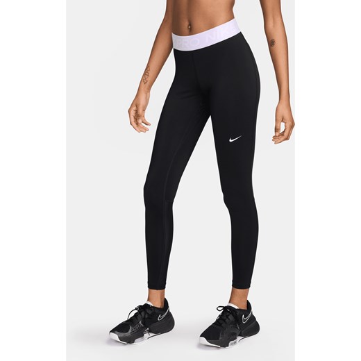 Damskie legginsy ze średnim stanem i wstawkami z siateczki Nike Pro - Czerń ze sklepu Nike poland w kategorii Spodnie damskie - zdjęcie 170914406