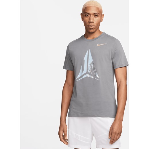 Męski T-shirt do koszykówki Dri-FIT Ja - Szary ze sklepu Nike poland w kategorii T-shirty męskie - zdjęcie 170914465