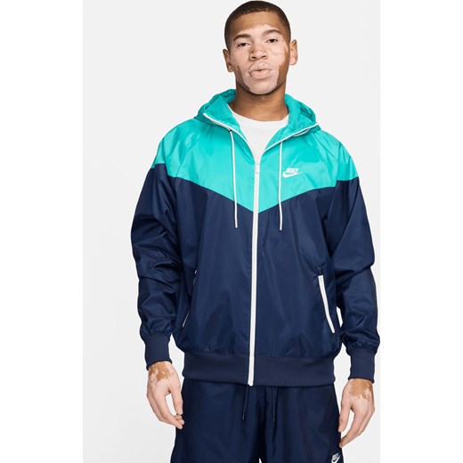 Męska kurtka z kapturem Nike Sportswear Windrunner - Niebieski ze sklepu Nike poland w kategorii Kurtki męskie - zdjęcie 170914509