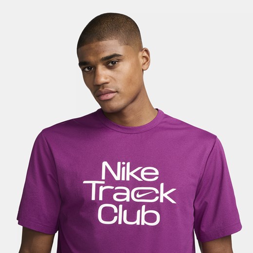 Męska koszulka z krótkim rękawem do biegania Dri-FIT Nike Track Club - Fiolet Nike XXL Nike poland