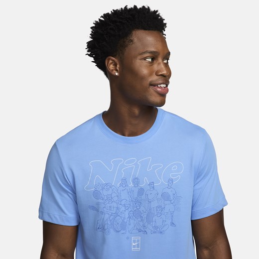 Męski T-shirt do tenisa Dri-FIT NikeCourt - Niebieski Nike XS Nike poland