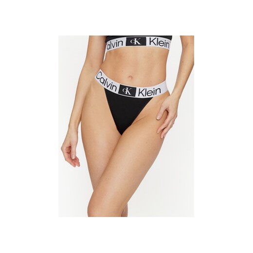 Calvin Klein Underwear Stringi 000QF7721E Czarny ze sklepu MODIVO w kategorii Majtki damskie - zdjęcie 170918229