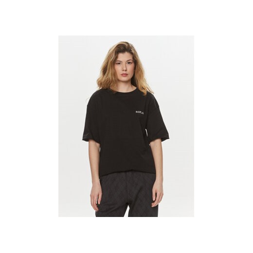 Replay T-Shirt W3134A.000.22662 Czarny Oversize ze sklepu MODIVO w kategorii Bluzki damskie - zdjęcie 170918306