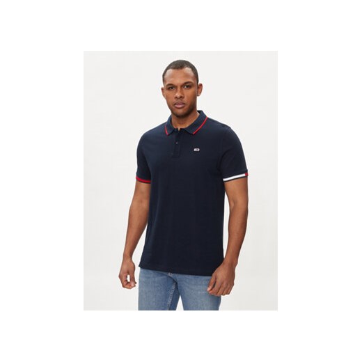 Tommy Jeans Polo Flag DM0DM12963 Granatowy Regular Fit ze sklepu MODIVO w kategorii T-shirty męskie - zdjęcie 170918415