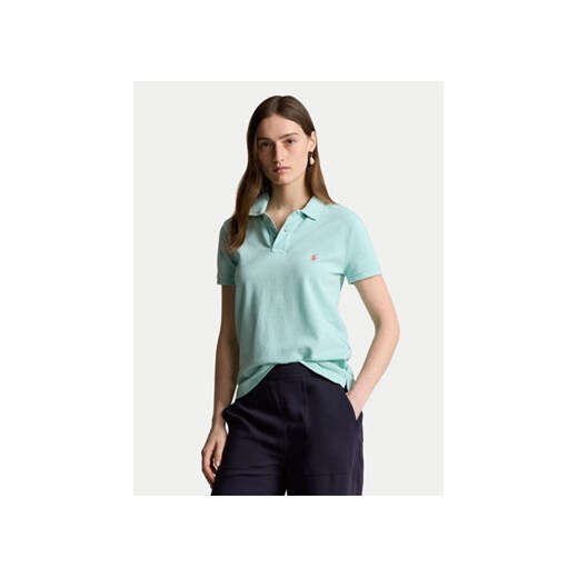 Bluzka damska niebieska Polo Ralph Lauren z kołnierzykiem