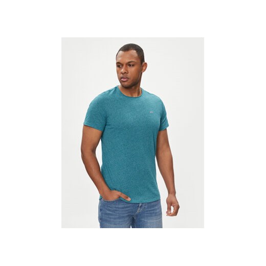 Tommy Jeans T-Shirt Jaspe DM0DM09586 Niebieski Slim Fit ze sklepu MODIVO w kategorii T-shirty męskie - zdjęcie 170918637