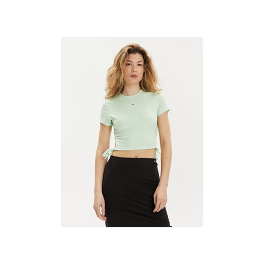 Tommy Jeans T-Shirt DW0DW17902 Zielony Slim Fit ze sklepu MODIVO w kategorii Bluzki damskie - zdjęcie 170918658