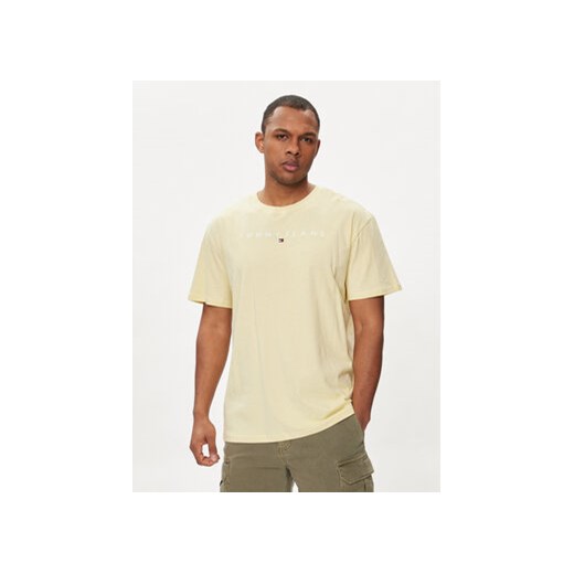 Tommy Jeans T-Shirt Linear Logo DM0DM17993 Żółty Regular Fit ze sklepu MODIVO w kategorii T-shirty męskie - zdjęcie 170918719