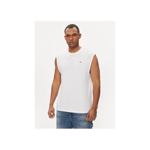Tommy Jeans Tank top DM0DM18671 Biały Regular Fit ze sklepu MODIVO w kategorii T-shirty męskie - zdjęcie 170918806
