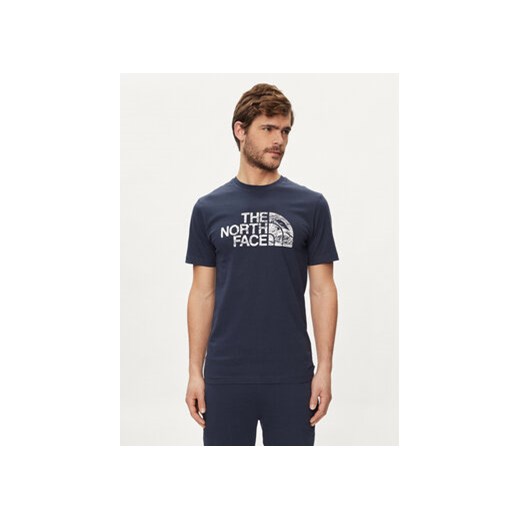 The North Face T-Shirt Woodcut Dome NF0A87NX Granatowy Regular Fit ze sklepu MODIVO w kategorii T-shirty męskie - zdjęcie 170918897