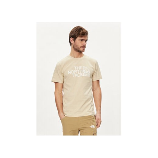 The North Face T-Shirt Woodcut Dome NF0A87NX Beżowy Regular Fit ze sklepu MODIVO w kategorii T-shirty męskie - zdjęcie 170918955