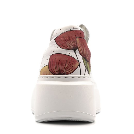 Buty sportowe damskie Neścior sneakersy białe sznurowane 