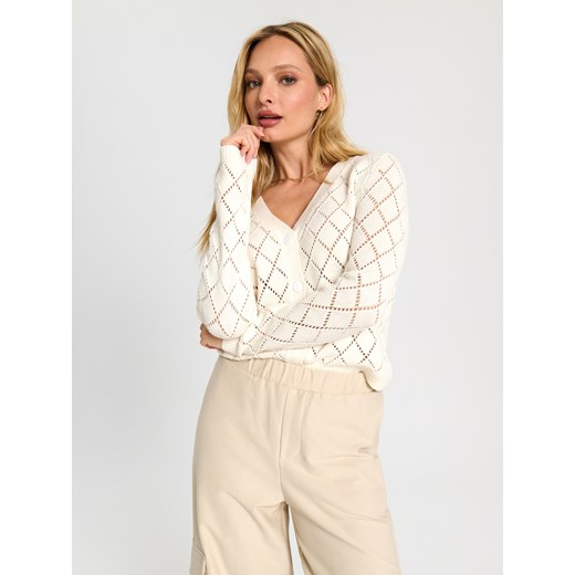 Sweter damski Sinsay casual beżowy w serek
