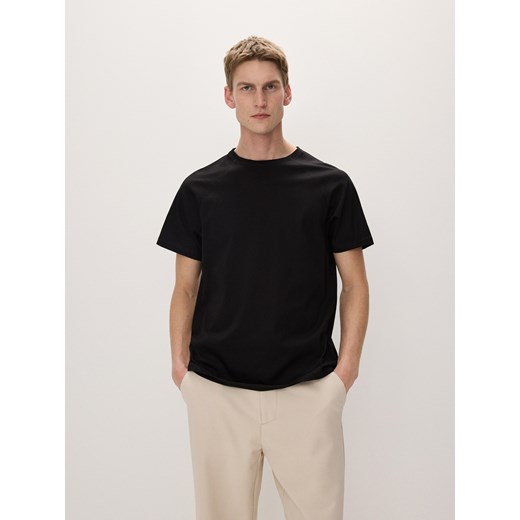 Reserved - Bawełniany t-shirt regular - czarny ze sklepu Reserved w kategorii T-shirty męskie - zdjęcie 170925358