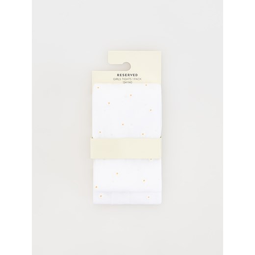 Reserved - Białe rajstopy w stokrotki - biały ze sklepu Reserved w kategorii Rajstopy dziecięce - zdjęcie 170925786