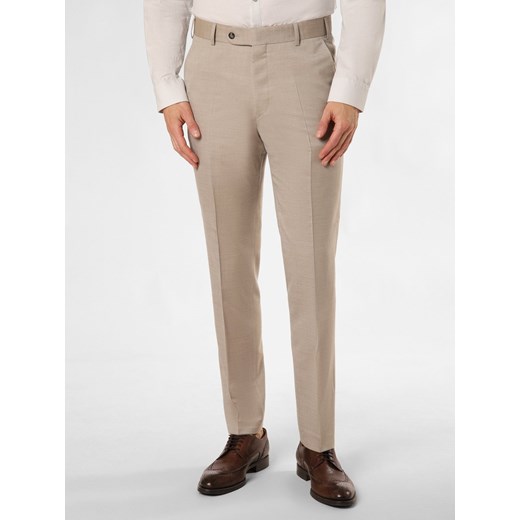 Wilvorst Spodnie Mężczyźni Regular Fit wiskoza beżowy jednolity ze sklepu vangraaf w kategorii Spodnie męskie - zdjęcie 170926215
