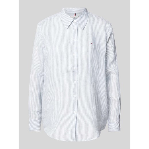 Bluzka lniana ze wzorem w paski ze sklepu Peek&Cloppenburg  w kategorii Koszule damskie - zdjęcie 170927455