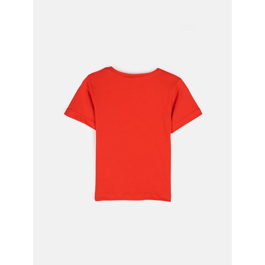 T-shirt chłopięce czerwony Gate z krótkimi rękawami w nadruki 