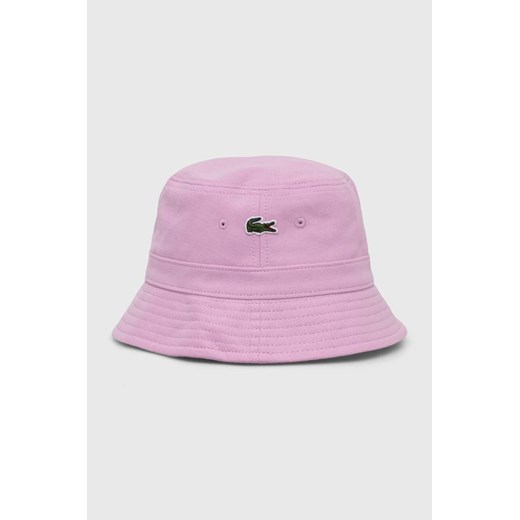Lacoste kapelusz bawełniany kolor różowy bawełniany ze sklepu PRM w kategorii Kapelusze męskie - zdjęcie 170927809