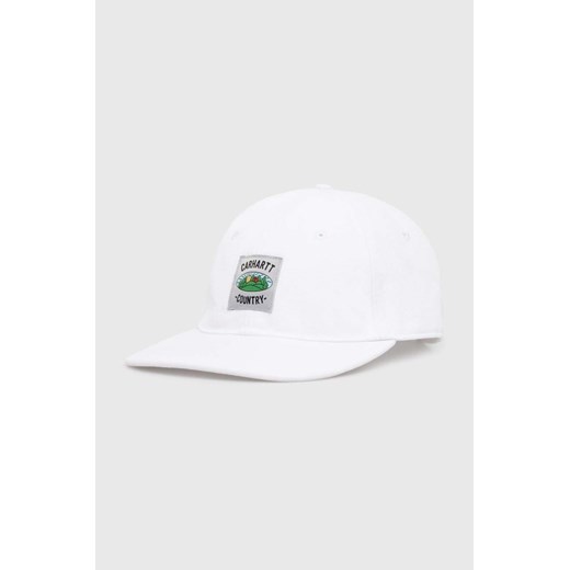 Carhartt WIP czapka z daszkiem bawełniana Field Cap kolor biały z aplikacją I033216.02XX ze sklepu PRM w kategorii Czapki z daszkiem damskie - zdjęcie 170927908