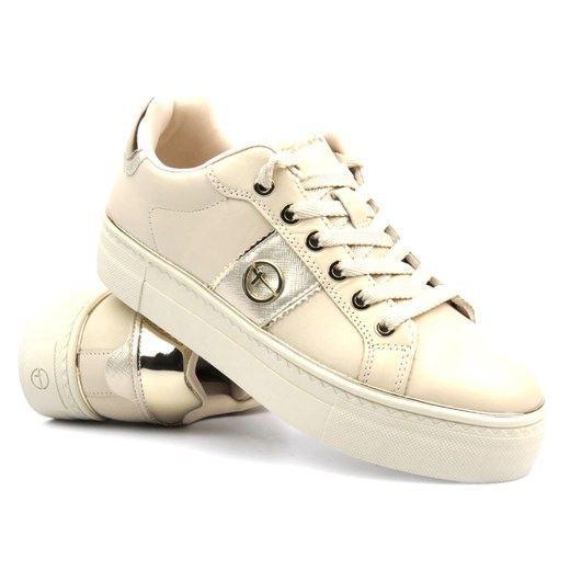 Sneakersy damskie - TAMARIS 1-23724-42, beżowe ze sklepu ulubioneobuwie w kategorii Trampki damskie - zdjęcie 170929735