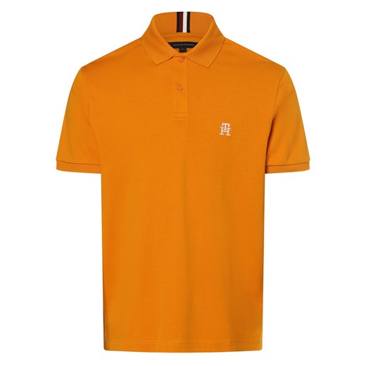 Tommy Hilfiger Męska koszulka polo Mężczyźni Bawełna pomarańczowy jednolity ze sklepu vangraaf w kategorii T-shirty męskie - zdjęcie 170930437