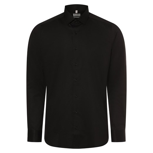 Olymp Level Five Koszula męska Mężczyźni Modern Fit Bawełna czarny jednolity ze sklepu vangraaf w kategorii Koszule męskie - zdjęcie 170930447
